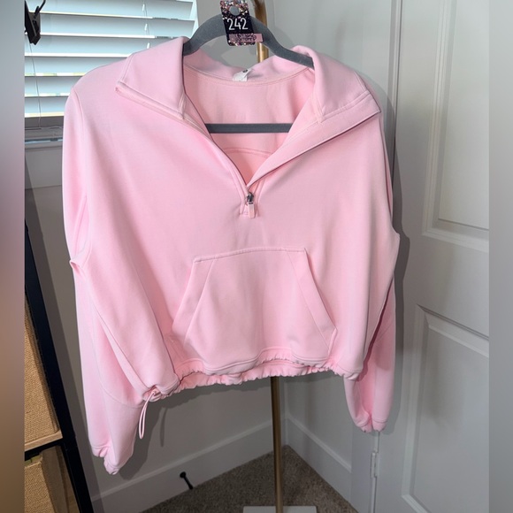 242. Lululemon Brushed Softstreme Half Zip in Strawberry Milkshake